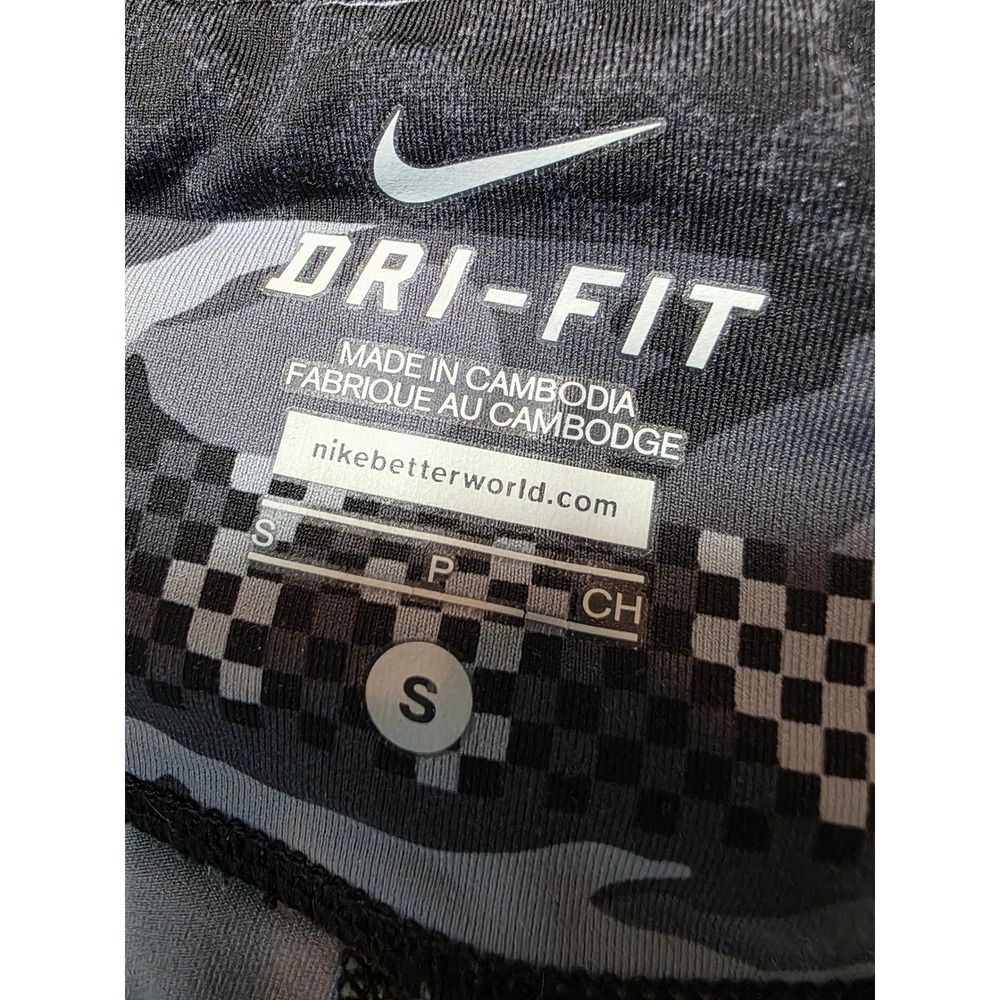 Nike Dri-FIT Womens Running Leggings Gray Camo Checkerboard Capri Tights Small - Picture 5 of 7
